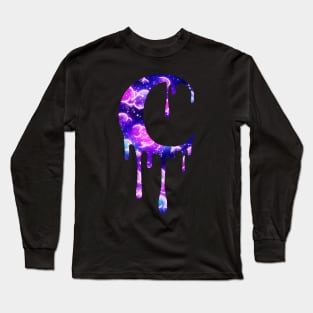 Galaxy Dripping Moon Long Sleeve T-Shirt